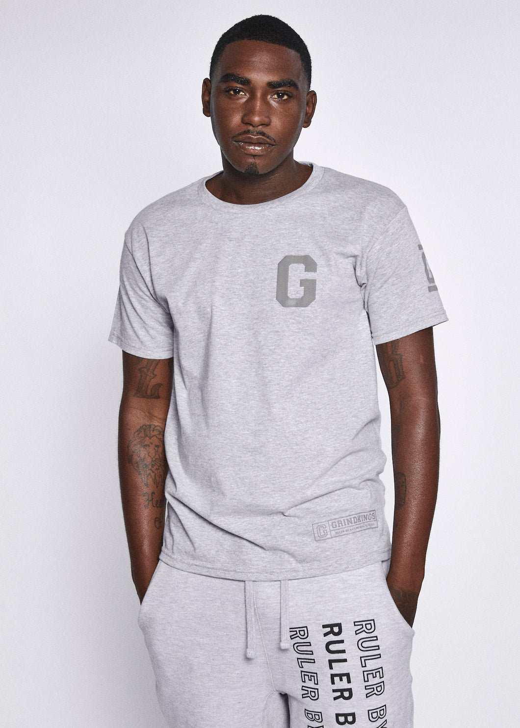 Grey T Shirt Grey Logo