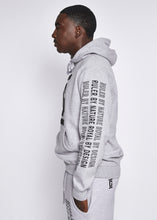 Load image into Gallery viewer, Grey Hooded Sweatshirt-Black Logo

