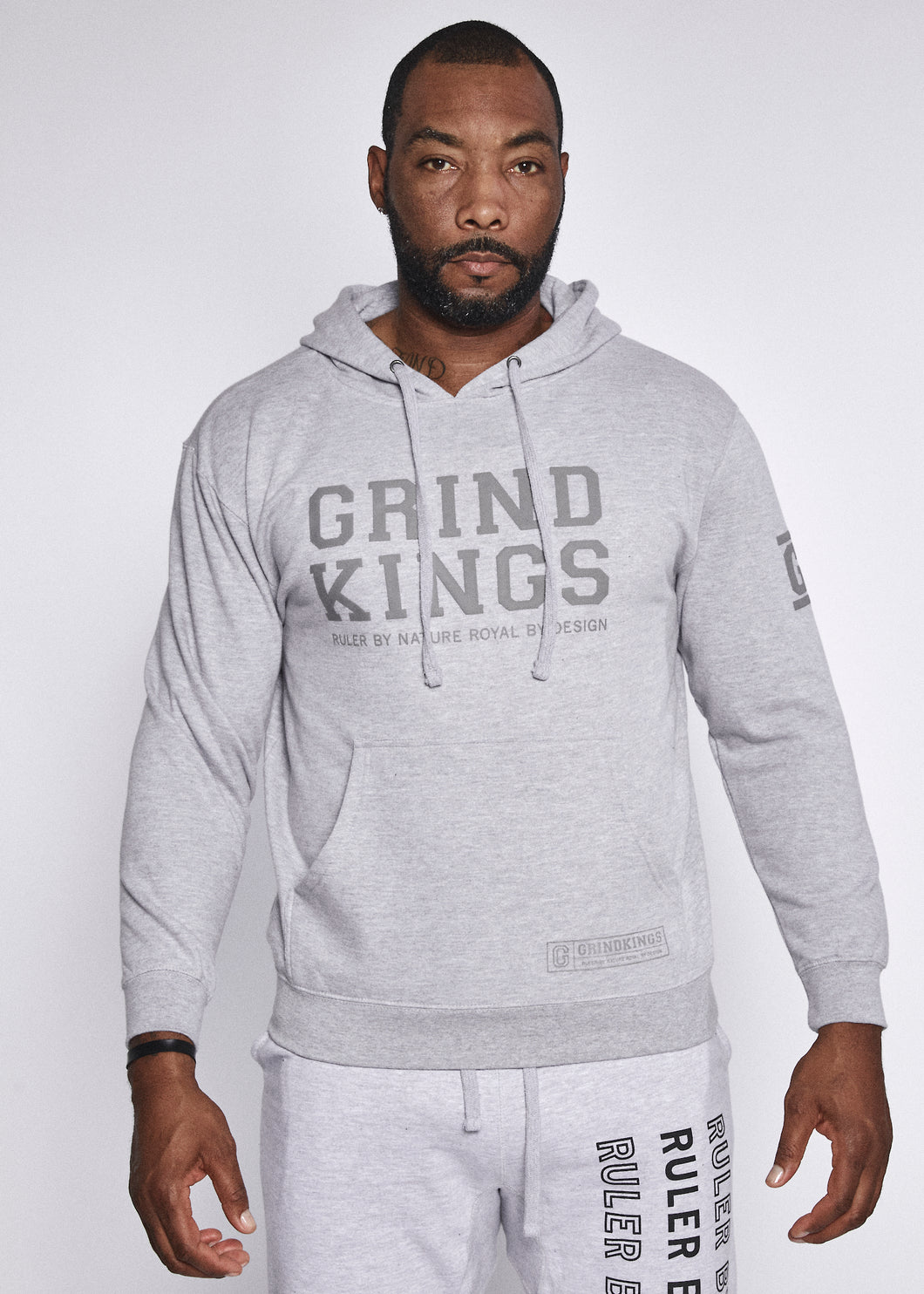 Grey Hooded Sweatshirt Grey Logo