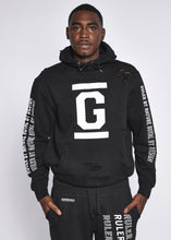 Load image into Gallery viewer,  Grey Hooded Sweatshirt White Logo
