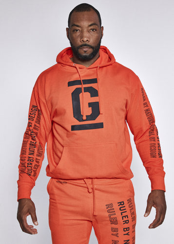 Orange Sweatshirt Black Logo