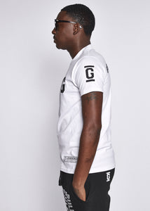 White T Shirt With Black Logo