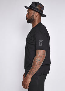 Black T Shirt Black Logo