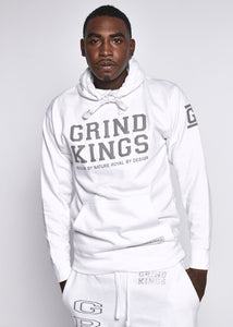 White Hooded Sweatshirt White Logo