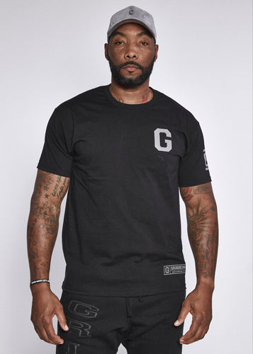  Black T Shirt Grey Logo