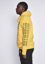 Load image into Gallery viewer, Yellow Hooded Sweatshirt Black Logo
