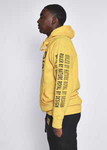 Yellow Hooded Sweatshirt Black Logo