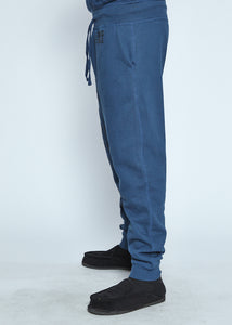 Blue Sweat Pant With Grey Logo