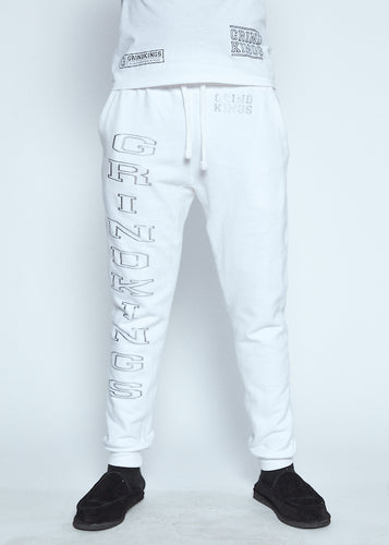 White Sweat Pant White Logo