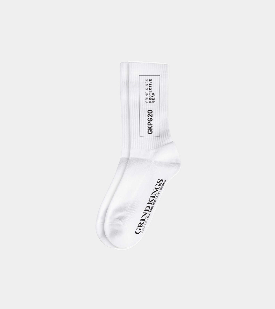 GKPG20 Basic Logo Socks - White with black logo